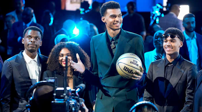 Victor Wembanyama and his family on draft night